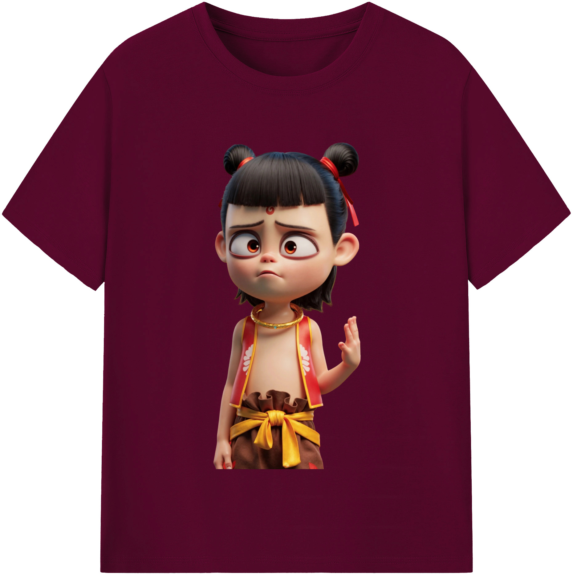 （画像用） Ne Zha 2 ナタ 魔童の大暴れ レディースカジュアルプリントTシャツ（綿100％）